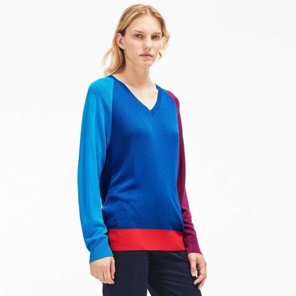 lacoste color block sweater